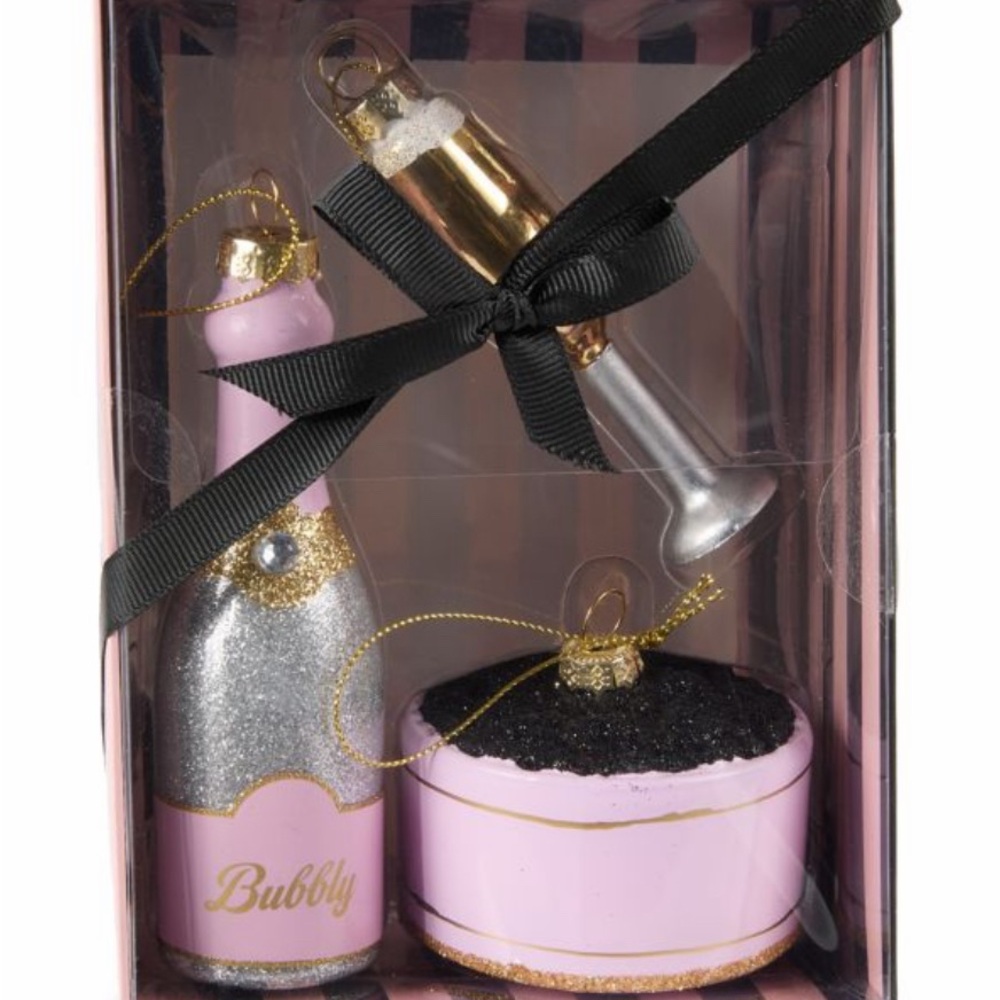 Saks Fifth Avenue Sparkling Wine & Caviar Ornament Set of Three (3) - Picture 2 of 7